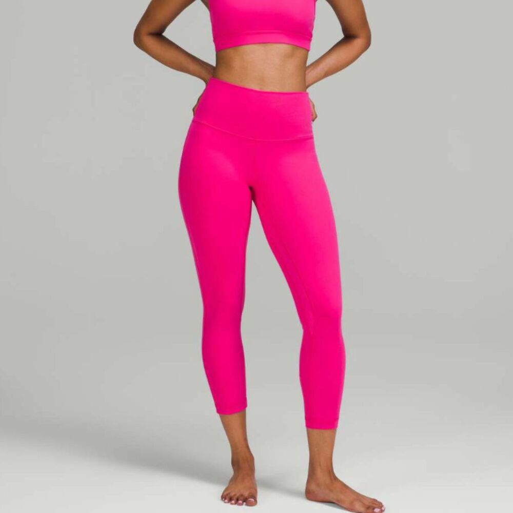 Women Lululemon Align High-Rise Crop 23" Sonic Pink Size 4 Athleisure Yoga